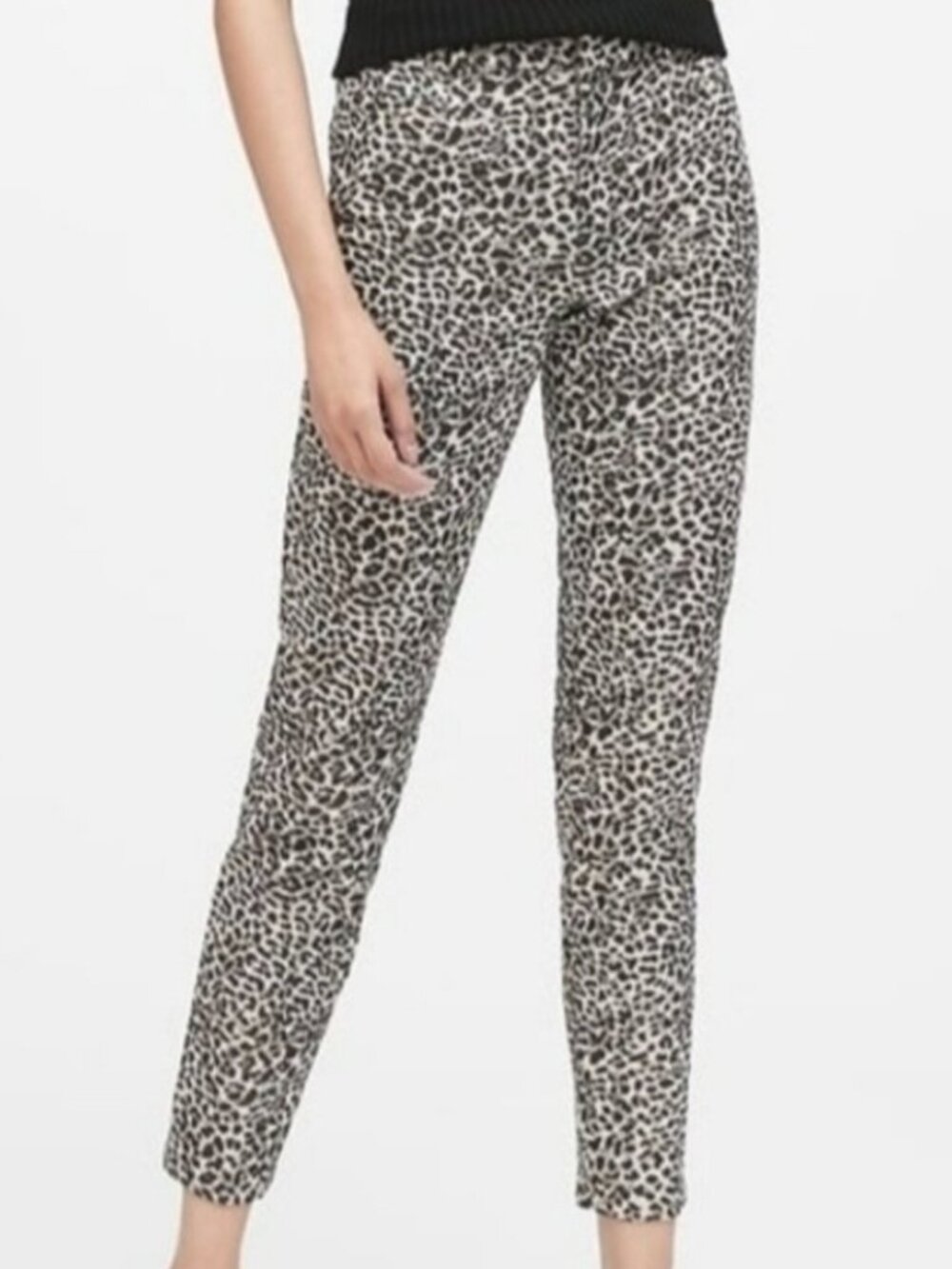 Metallic Banana Republic Sloan Pant Leopard Print Cigarette Pants